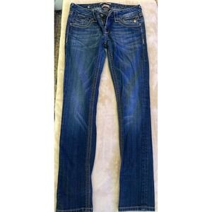 Re Rock  Express Jeans size 4 Womens Skinny Blue Denim Moto Style Zipper Pocket